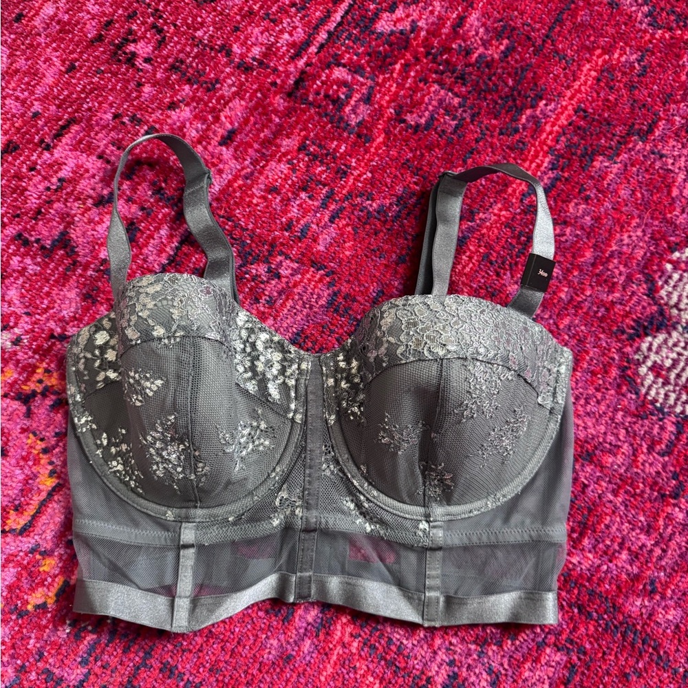 Victoria's Secret Gray Lace Bustier
